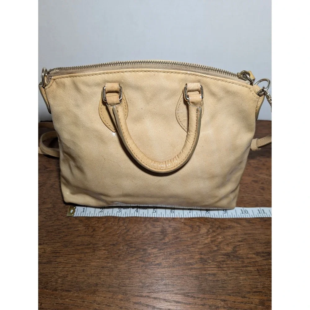 Dooney & Bourke Satchel Women Small Tan Good Patent Leather Duck Logo Crossbody
